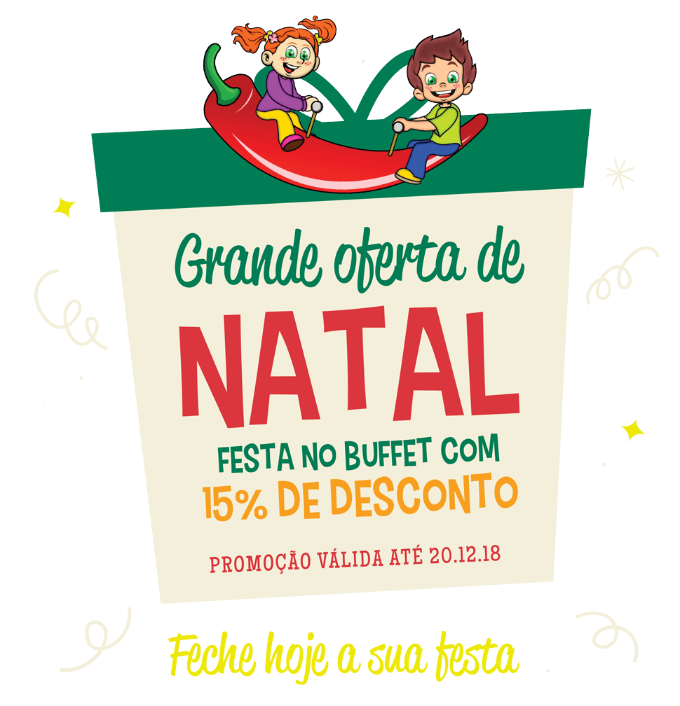 Grande oferta de Natal no Buffet Pimentinha's Kids
